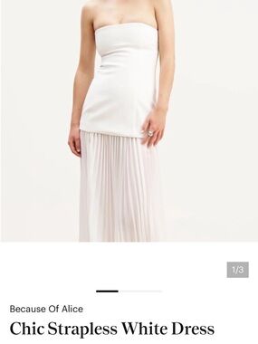 Because Of Alice Strapless White Maxi Dress